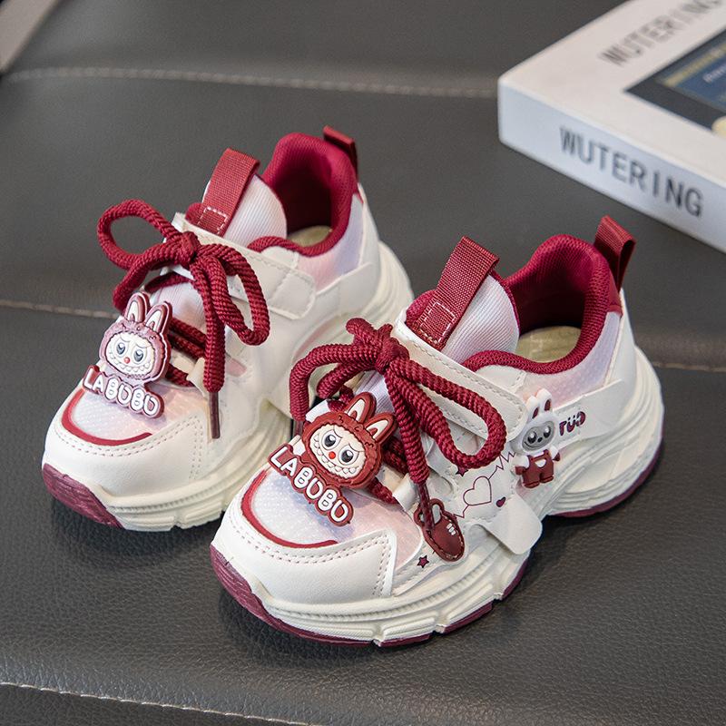 Children's Sports Shoes Girls' Cartoon Fashion Dad Shoes2026New Spring and Autumn Breathable Casual Running Shoes for Older Children