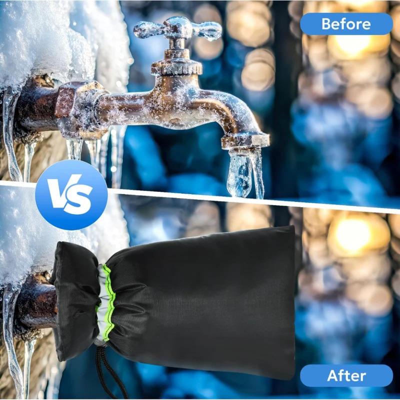 1Pc Waterproof Outdoor Faucet Freeze Protector with Reflective Strips Insulated Cover for Fire Hydrant Hose Bib