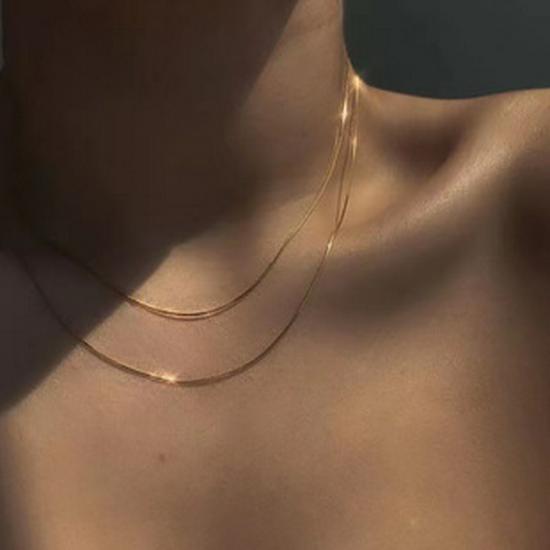 Stainless Steel Double-layer Flat Snake Chain Waist Jewelry for Women