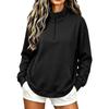 Women's Casual Half Zip Long Sleeve Pocket Hoodie