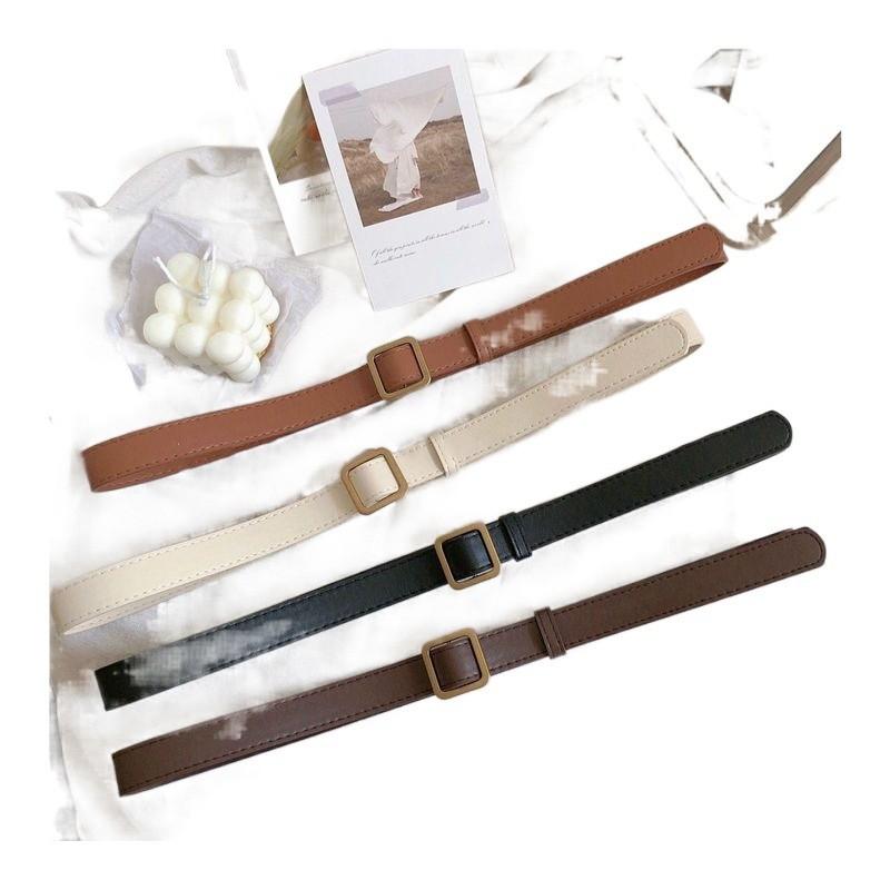 Ontrend Soft Womens Pu Square Buckle Belt Suitable For School And Casual Styles Everyday