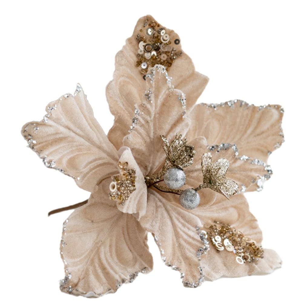 22cm Prachtige kerstbloemen voor huisdecoratie en feestdagen