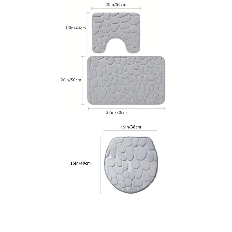 1 st enfärgad enkel badrumsabsorberande halkfri golvmatta stenmönster, bekväm och mjuk, kan kombineras efter behag