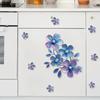 Watercolor Ink Gradient Botanical Floral Wall Stickers, Self-Adhesive Decor for Bedroom Vanity Bathroom Decoration