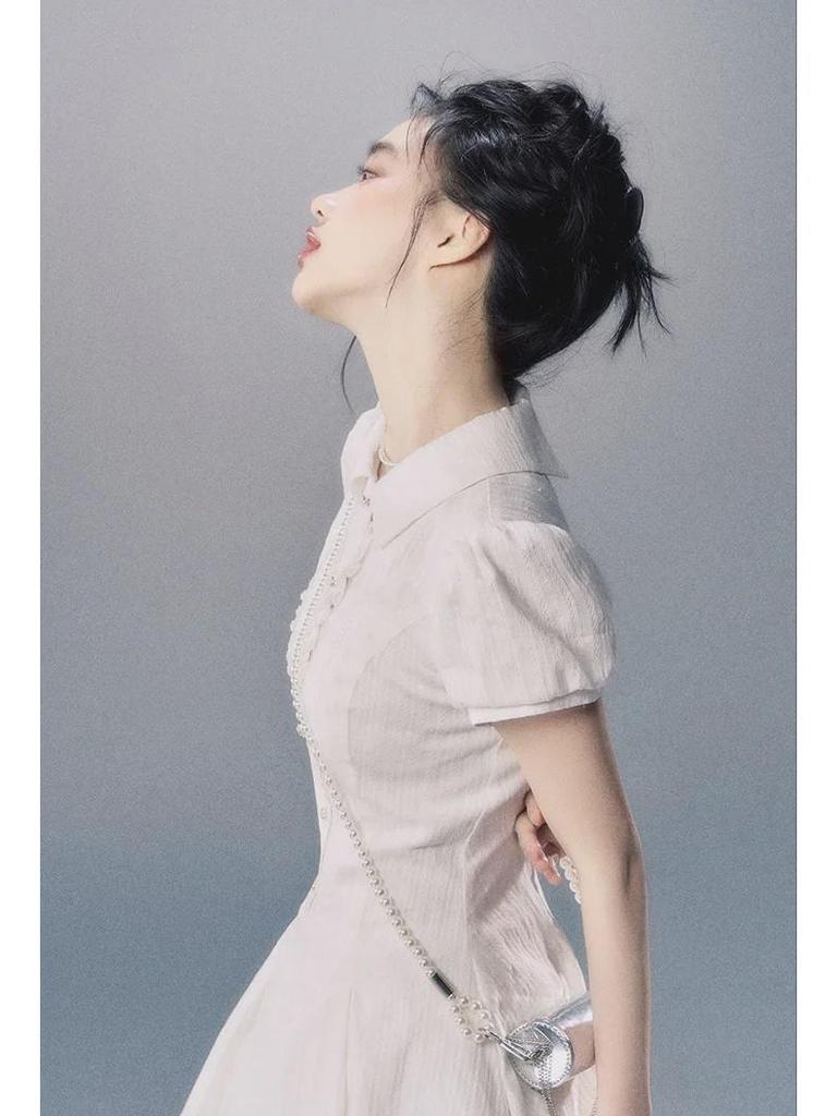 2024 Neues Puppenkragenkleid: Altersreduzierender A-Linien-Rock mit kurz- oder langärmligem Hemd