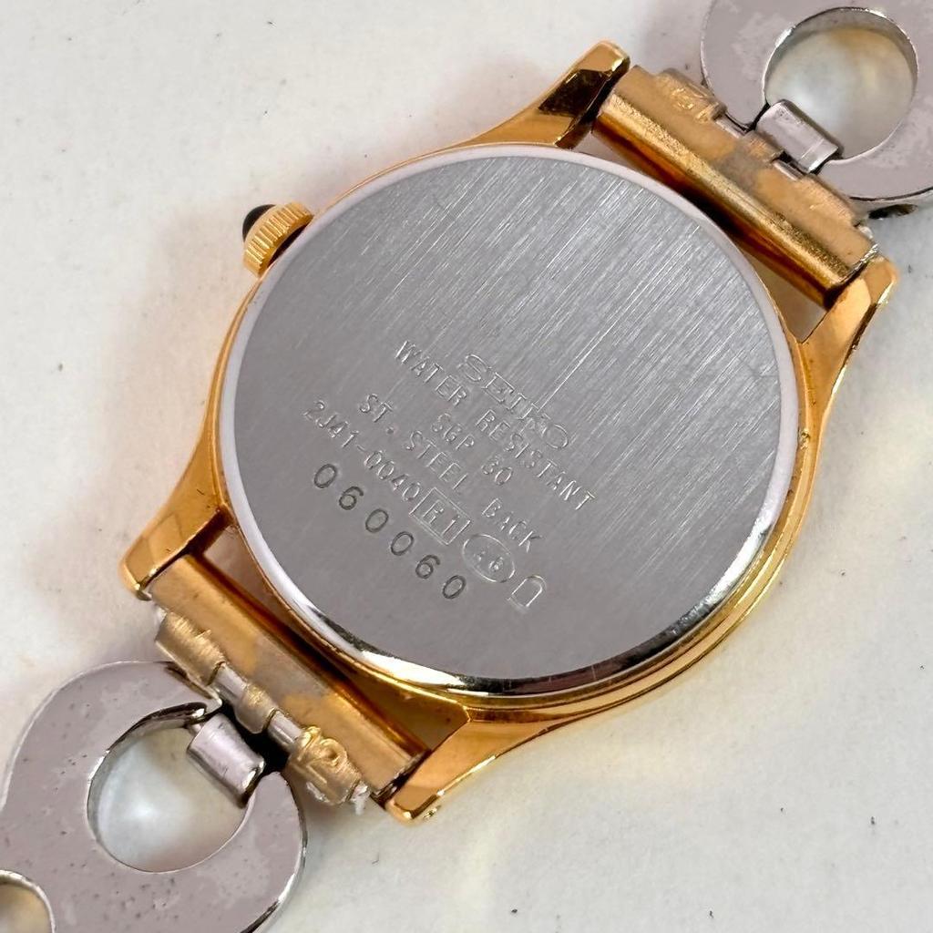 Used [New battery operation] Seiko Excelline Breath Watch Combi Watch Chain