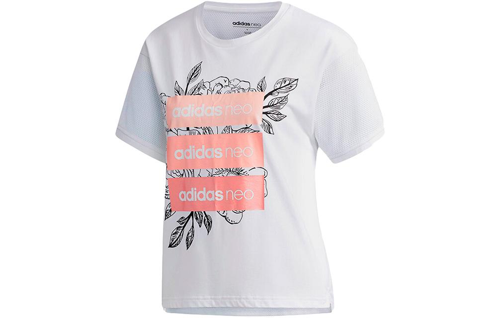 Adidas Neo Drop Shoulder Sleeve T Shirt Women s White DU2373 L