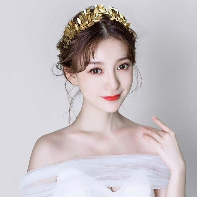 Distant Love Retro Olive Leaf Bridal Headband: Handmade Mori Style Hairpin Crown