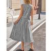 Damen Komfort und Freizeit Zweiteiler Bohemian Strandresort Gestreiftes Tanktop Rock Set