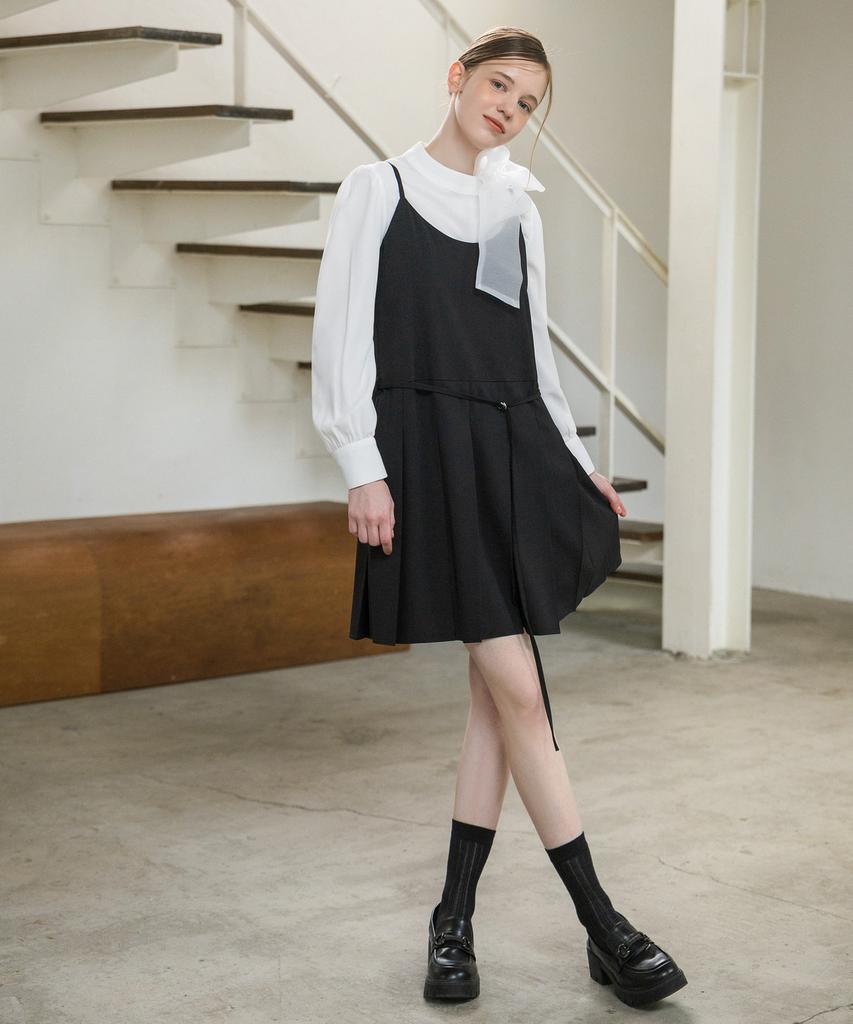 HYFVE Modern Preppy Sleeveless Midi Dress