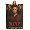 Dexter Morgan TV Horror Blanket Warm Soft Funny Plush Bedding Throws For Girls Boys Living Room Flannel Bedspread Bed Cover