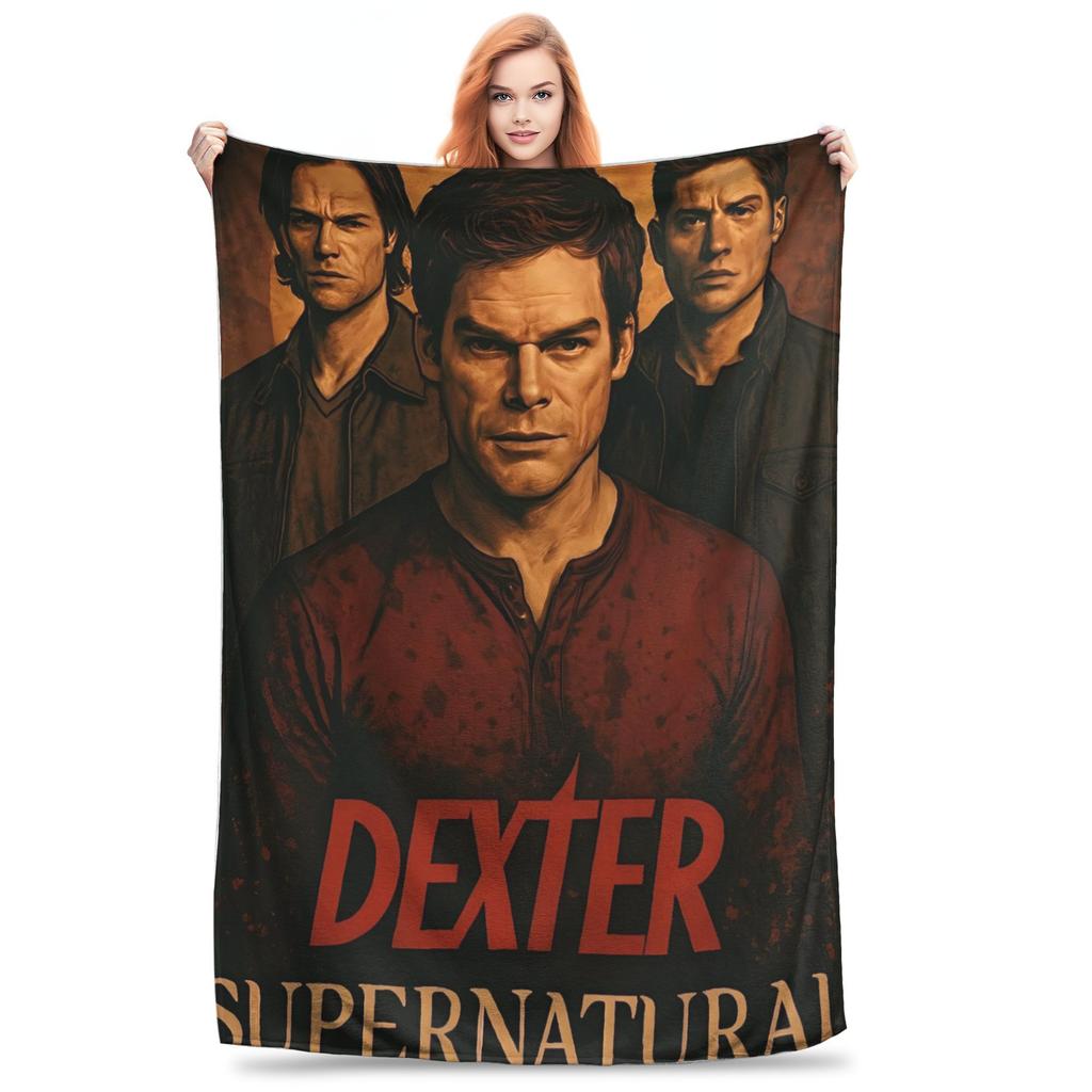 Dexter Morgan TV Horror Blanket Warm Soft Funny Plush Bedding Throws For Girls Boys Living Room Flannel Bedspread Bed Cover