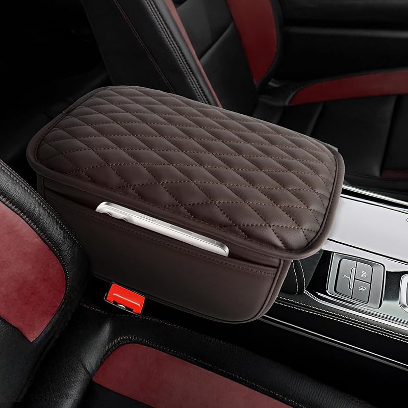 Upgraded Car Middle Center Console Cover With 2 Storage, Universal Microfiber Leather Car Armrest Cover Cushion For For Most Vehicles, Memory Foam