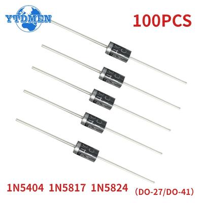 100PCS Schottky Diode Rectifier Diodes Kit DO-41 1N5817 1N5404 1N5824 DO-27 Electronic Component