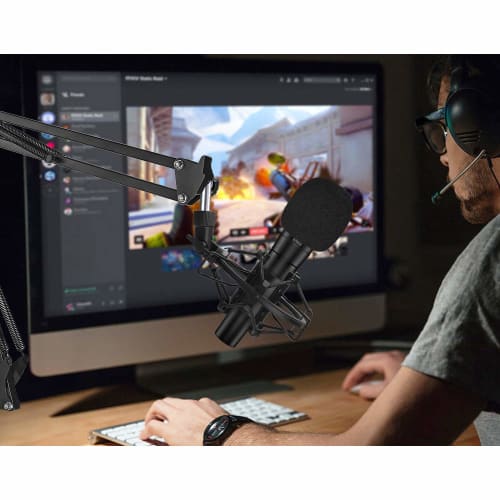 SUNMON SM58 Microphone Shock Mount Holder with Foam Windscreen, Vibration and Noise Absorbing, Pop Filter, Ideal for SM58-LC and SM58-CN Dynamic Micro