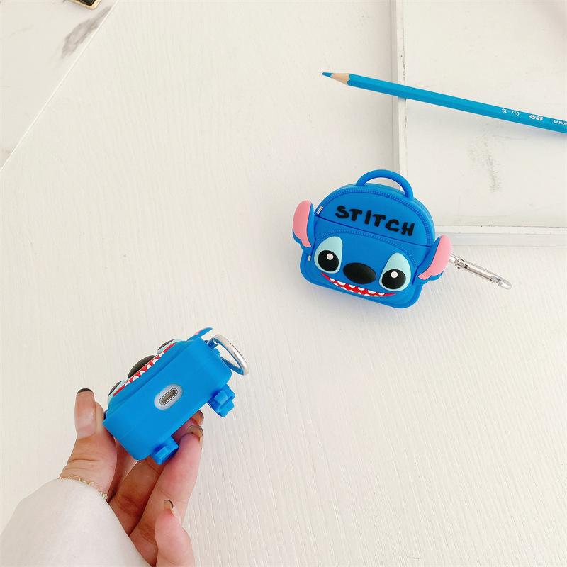 Rucsac Disney Stitch potrivit pentru husă de protecție AirPods Pro căști Bluetooth Apple generația 1/2 husă moale din silicon