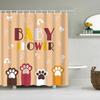 Puppy Cat Cute Cartoon Shower Curtains Washable Fabric Polyester For Bathtub Art Bathroom Decor Partition With Hooks Waterproof