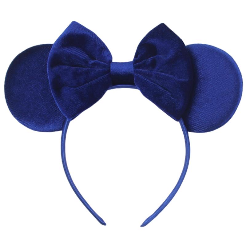 Ny Trendig Musöron Hårband Mickey 3.3" Sammet För Flickor Mjuk Rosett Hårband Halloween Festival Fest Resa DIY Håraccessoarer