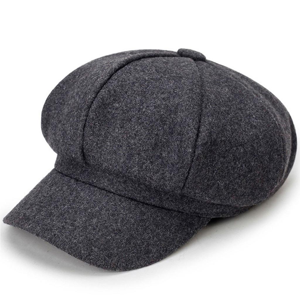 Women Wool Beret Cap Winter Outdoor Windproof Thick Octagonal Hat Fashion Warm Newsboy Hats Driving Caps