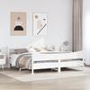 Solid Wood Bed with Headboard White 200x200 Cm Pine