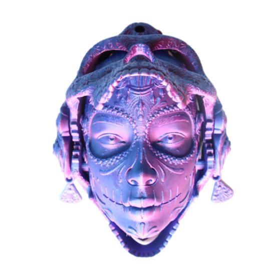 3D Printed Skull Head Statue Gothic Mechanical Skull Model Desktop Ornament for Halloween Home Decoration
