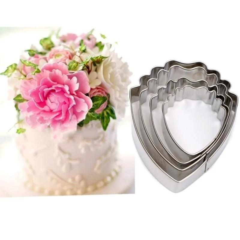4 Pezzi Stampo da Forno per Zucchero Fiori di Peonia Torta Fondant Pistillo Taglia Torta Stampo Decorazione Strumento da Cucina