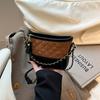 A High-end Stylish Women's Bag with Diamond-patterned Chain Splicing Single-shoulder Crossbody Bag for Wandering
