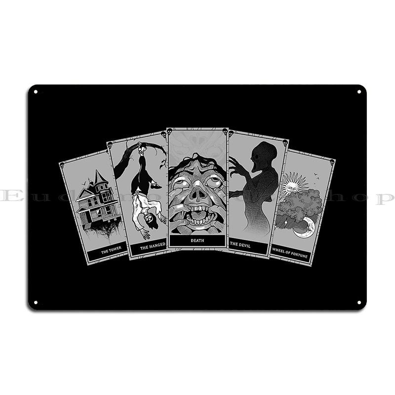 Phasmophobia Карты Таро Металлическая Табличка Дизайн Дизайн Настроить Создать Кухонная Жестяная Вывеска Постер 40x30cm