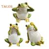 Garden Green Frog Figurine No Speak No Hear No See Frog Statue Resin Animal Sculpture Indoor Outdoor Yard Lawn Decoration Ornament