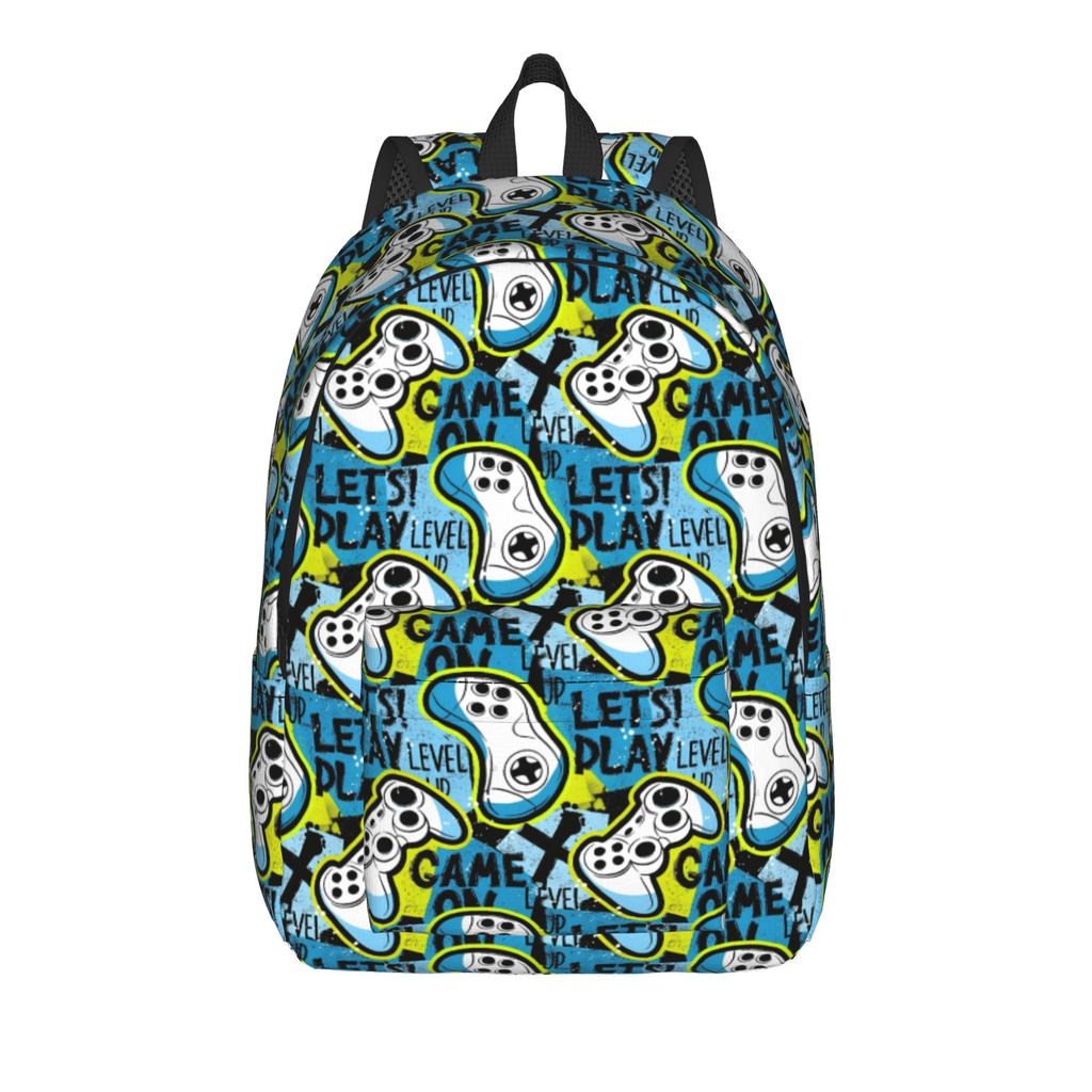 Video Game Gaming Controller Fashion Backpack Gift High School Work  Daypack for Men Women Laptop Canvas Bags