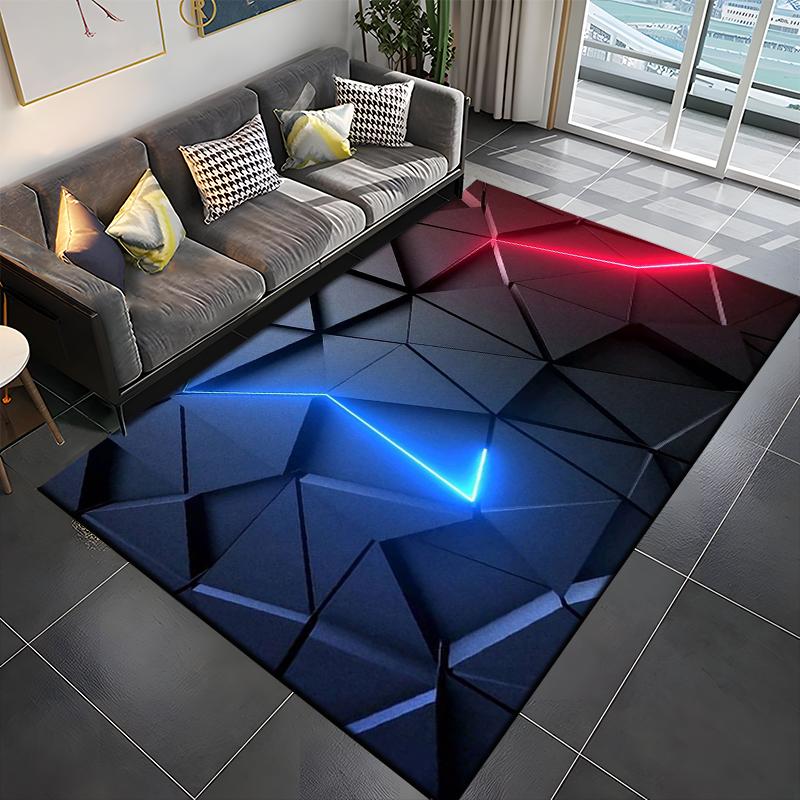3D Abstrakter Spiegel Geometrische Illusion Großer Bereich Teppich Teppich für Zuhause für Wohnzimmer Schlafzimmer Sofa Dekor Boden Kinder Spielmatte Geschenk