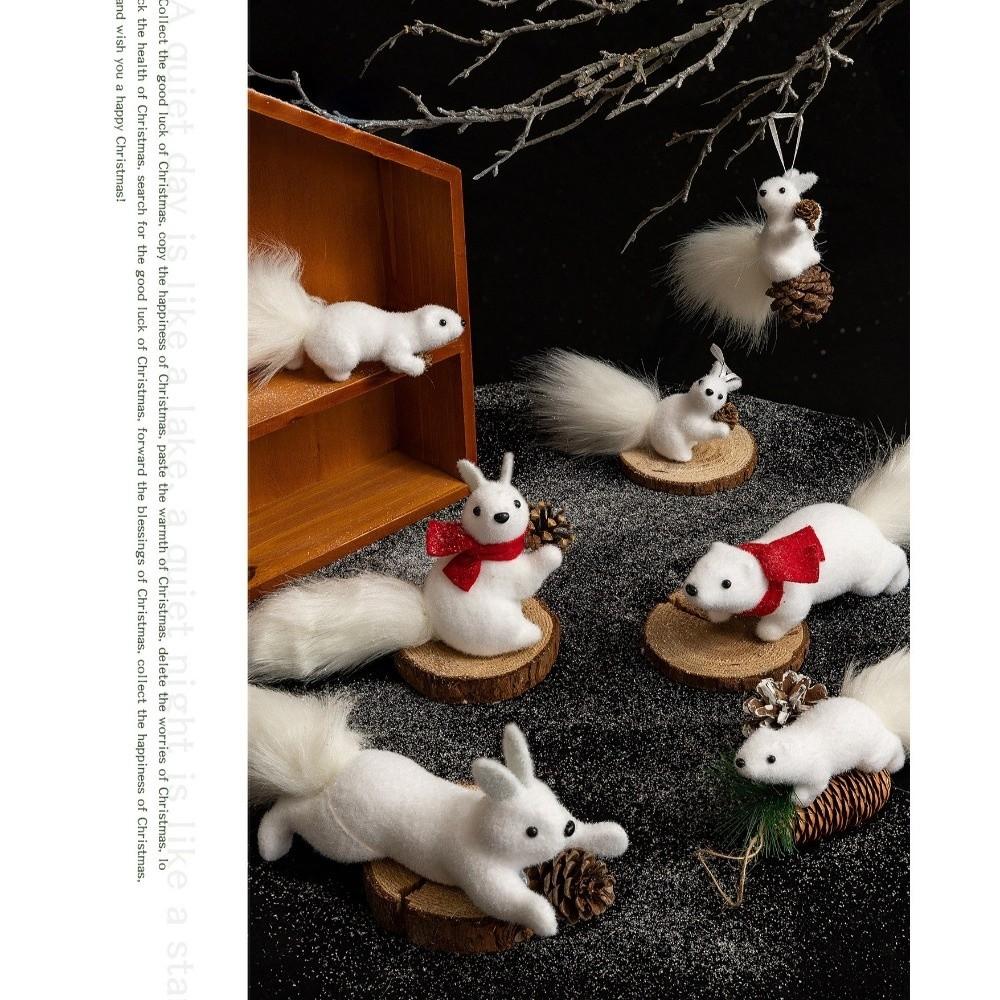 Artificial Christmas Squirrel Ornament Simulated Craft Foam Table Decor  Garden Decoration