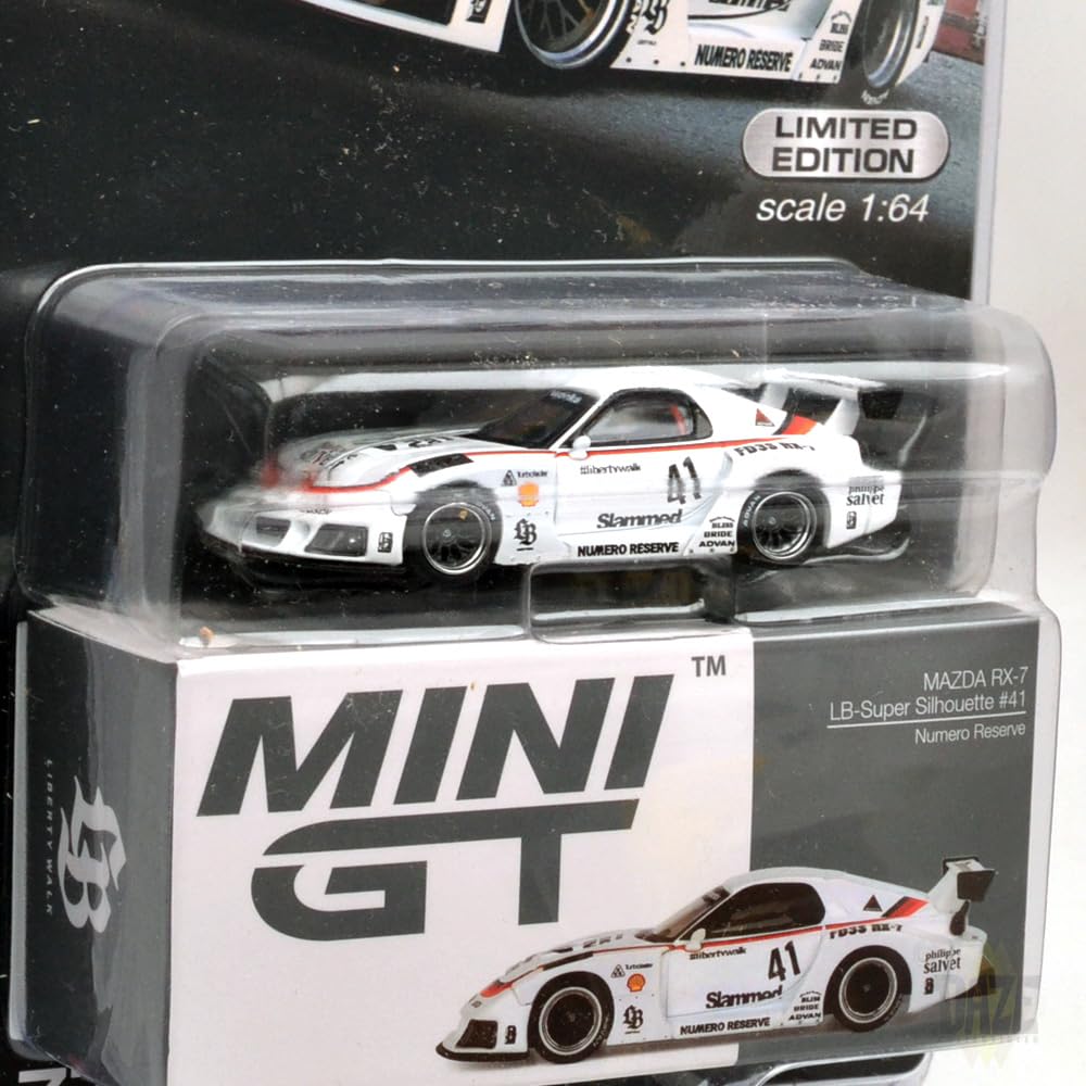 MINI GT Scale MiJo TOYS EXCLUSIVE MAZDA SILHOUETTE USA MiJo Toys Exclusive Mazda SILHOUETTE MGT00773 164 - RX-7 LB-SUPER #41 (NUMERO RESERVE) RX-7