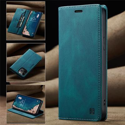 Luxury Genuine Leather Magnetic Wallet Flip Case for IPhone 15 14 13 12 11 6 6s 7 8 Plus XS XR SE 13 Mini Stand Shockproof Foldable Protection Cover