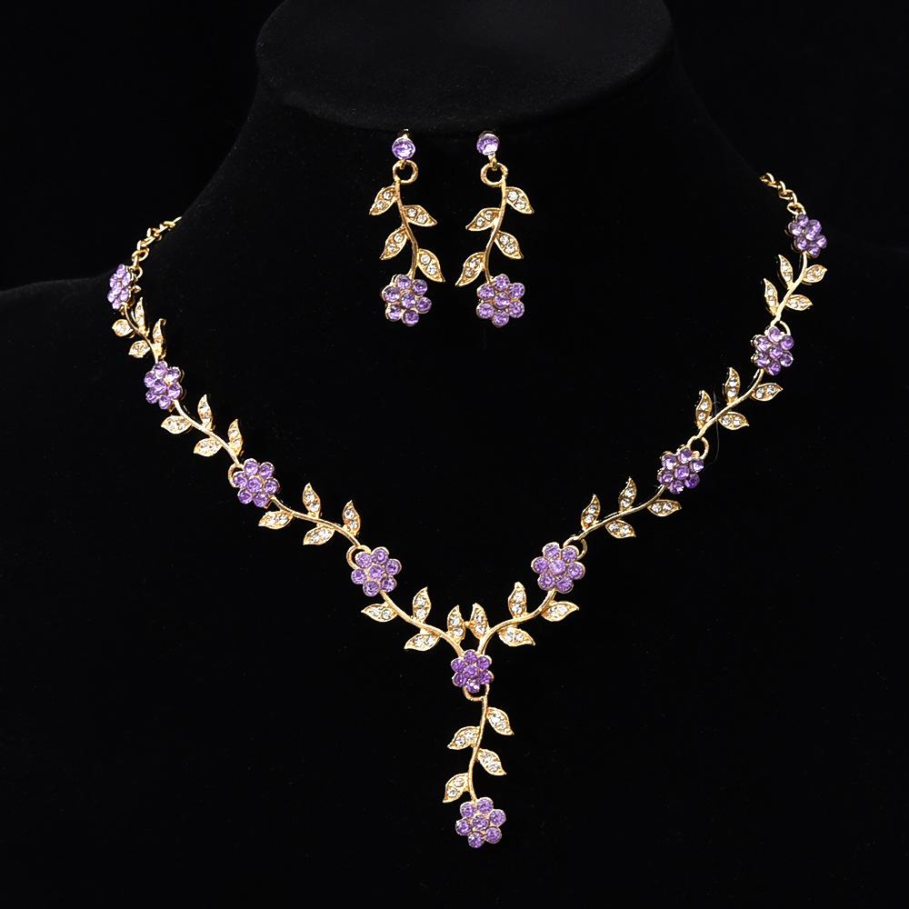 Flower Jewelry Bridal Earrings Necklace Suit Wedding Banquet Clothing Accessories
