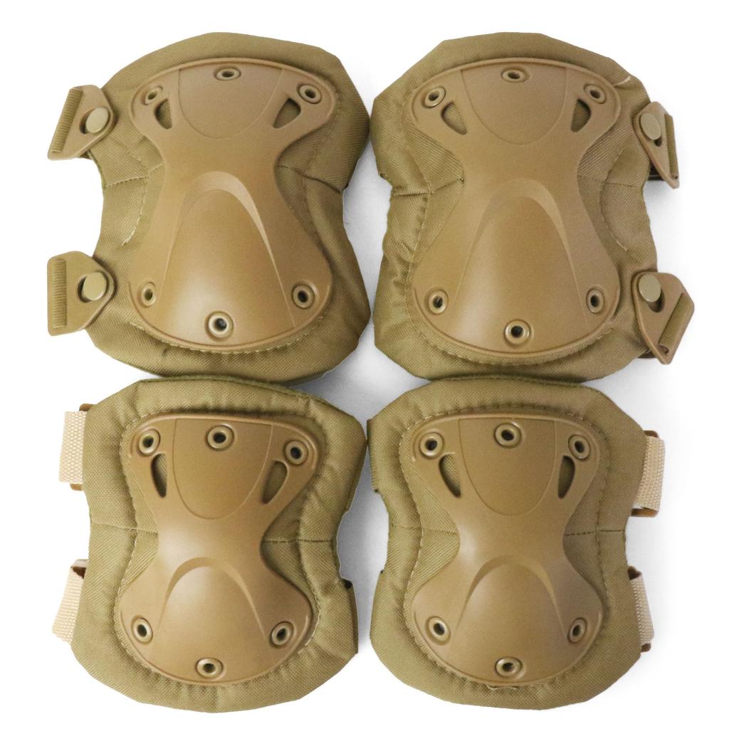 SHENKEL Hatch XTAK Type Elbow and Knee Pad Knee and Elbow One Size Fits All Set, Tan, Pads, (pad-002tan)