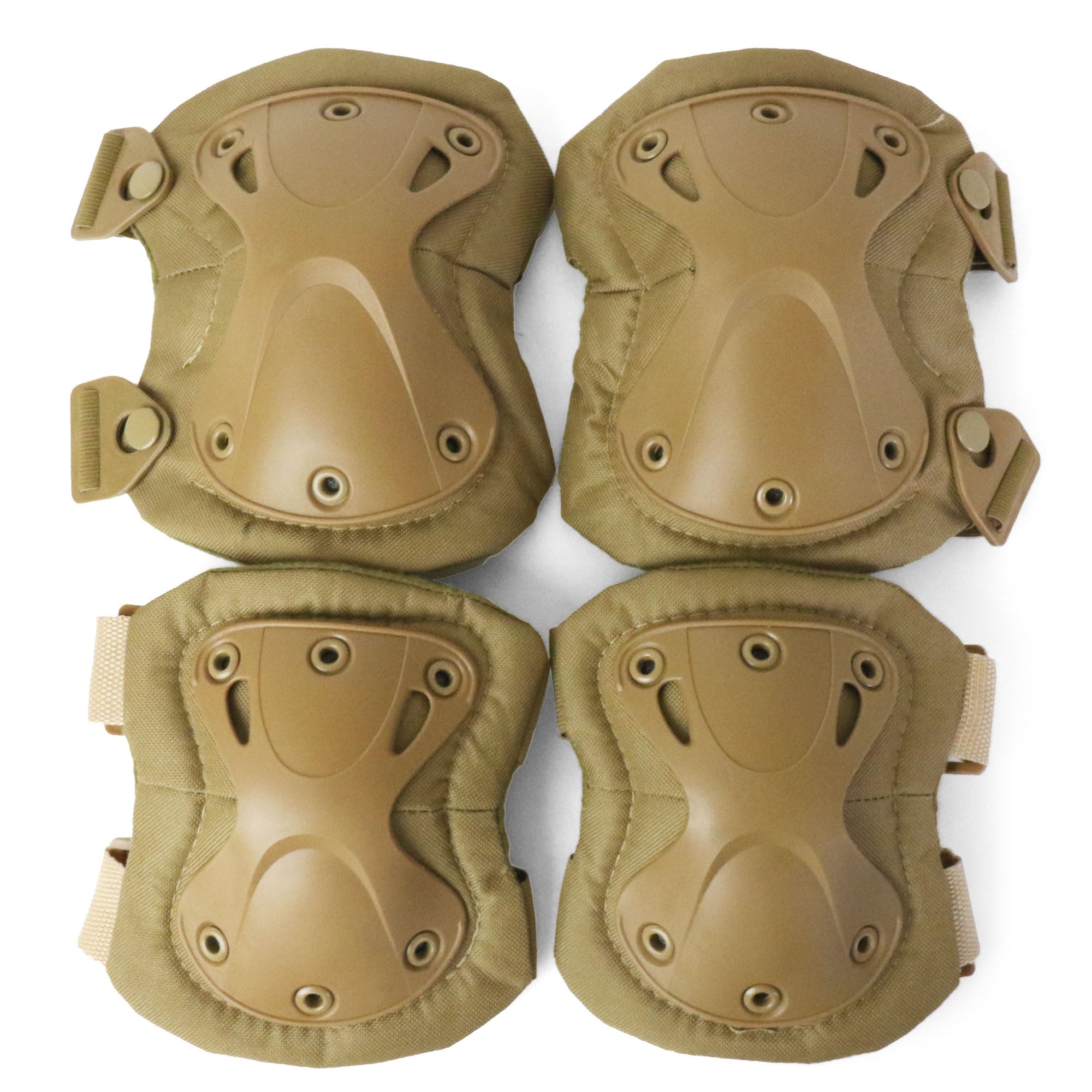 

SHENKEL Hatch XTAK Type Elbow and Knee Pad Knee and Elbow One Size Fits All Set, Tan, Pads, (pad-002tan)