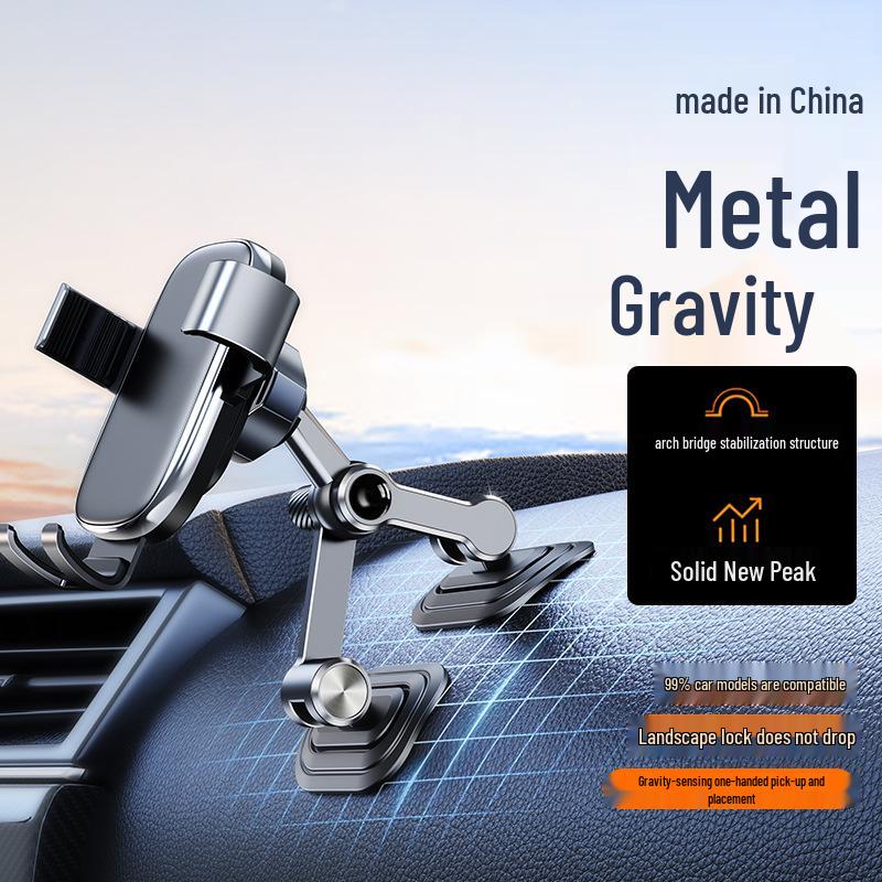 Metal Gravity Car Phone Holder 2025 Model, All-Aluminum for Dashboard Navigation