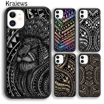 Krajews Maori polinezian samoan tribal Husă de telefon pentru iPhone 14 5 SE 6s 7 8 plus X XR XS 11 12 13 pro max Samsung S21 S22