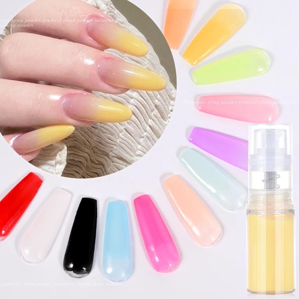 12 Colors Quick Ombre Spray Acrylic Powder for Nails Neon Gradient Pastel with Amazing Effect Professional Nail Dip Powder