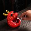 New Household Cute Cartoon Fu Pig Dog Ashtray Creative Ceramic Ashtray Personalized Trend Windproof Fly Ash