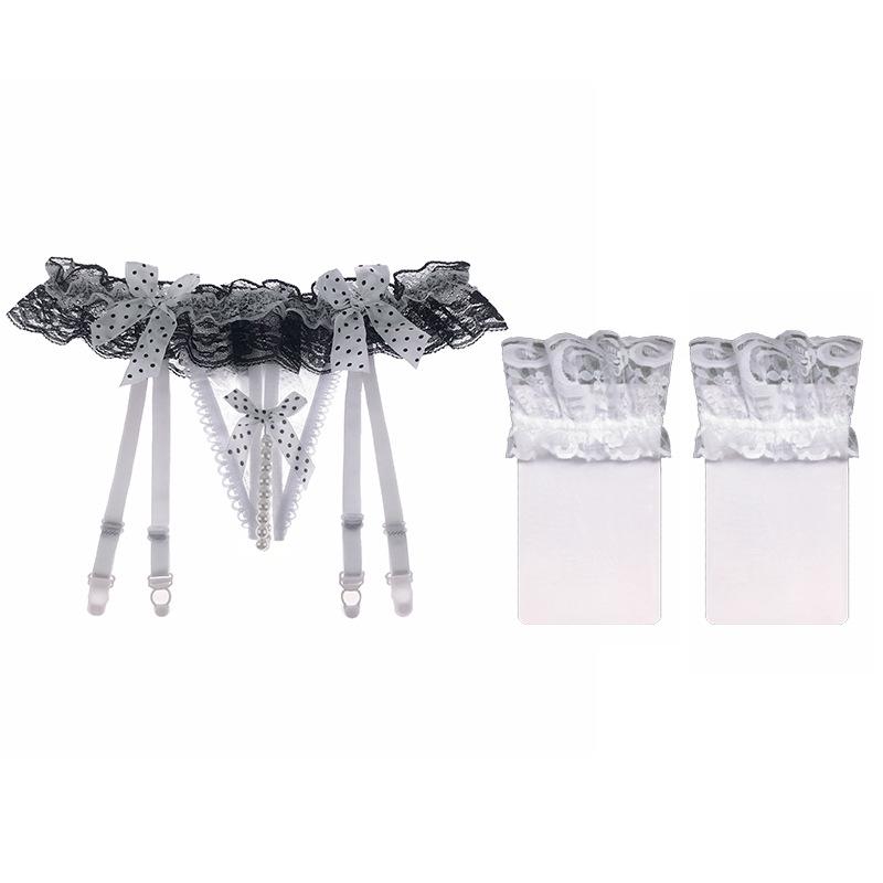Sex Socks Clip Lace Garter Belt Sexy Transparent Garter Net Stockings Set Stockings Ultra-thin Temptation T-pants