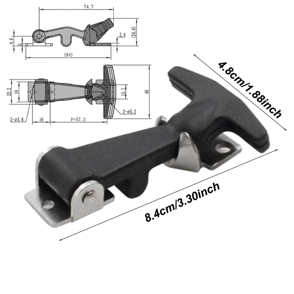 

Rubber Hood Catch With Bracket 2pcs Elastic Stainless practical durable T-shaped absorb vibration Drawer Latch For Boats Box