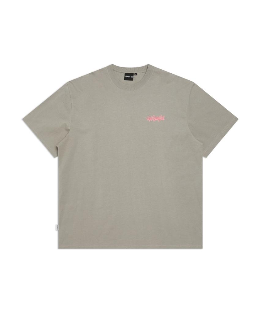 MARK GONZALES Next Sign Logo Short Sleeve T-Shirt - Brown Grey