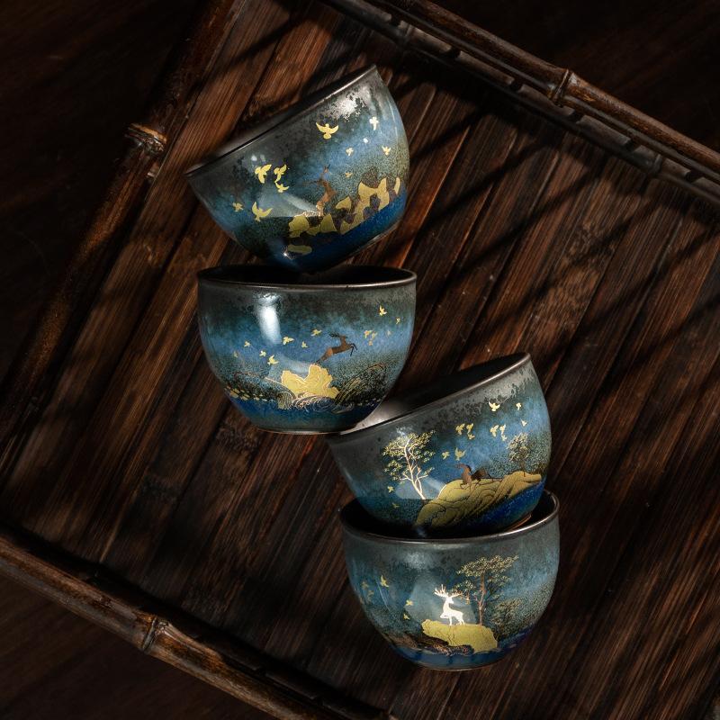 

Porcelain Kung Fu TeaCup Set Personal Cup Master Cup Modern Household High-Grade Hand Gift All the Way to Have You Tea bowl 200ml