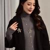 Autumn & Winter Versatile Crystal Flower Tassel Sweater Brooch Necklace