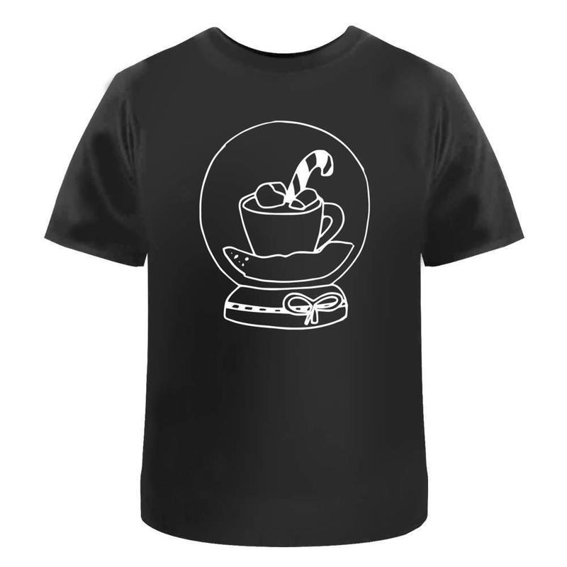 

Hot Chocolate Snow Globe Cotton T Shirt Ta029284 - Men s Summer Cotton Graphic Tee S разноцветный
