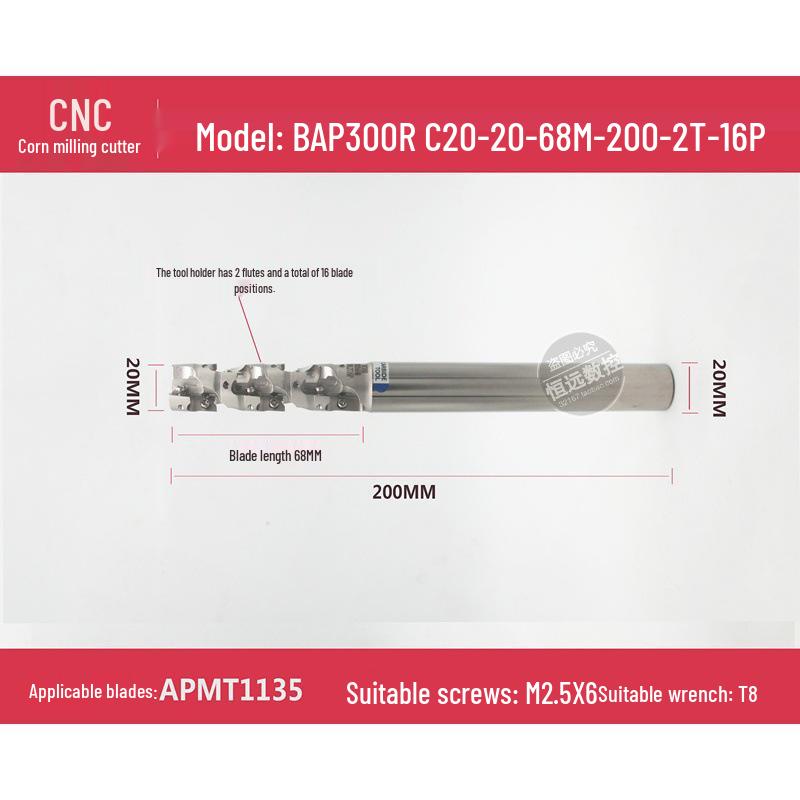 CNC Corn Cob Roughing End Mill with Extended Shank