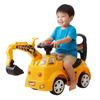 Seathestars Ride-on Car, Excavator, Foot-Powered, Push Car for Kids, Indoor/Outdoor Use, Lightweight, with Push Handle, Crane Arm, Sandbox Play Toy