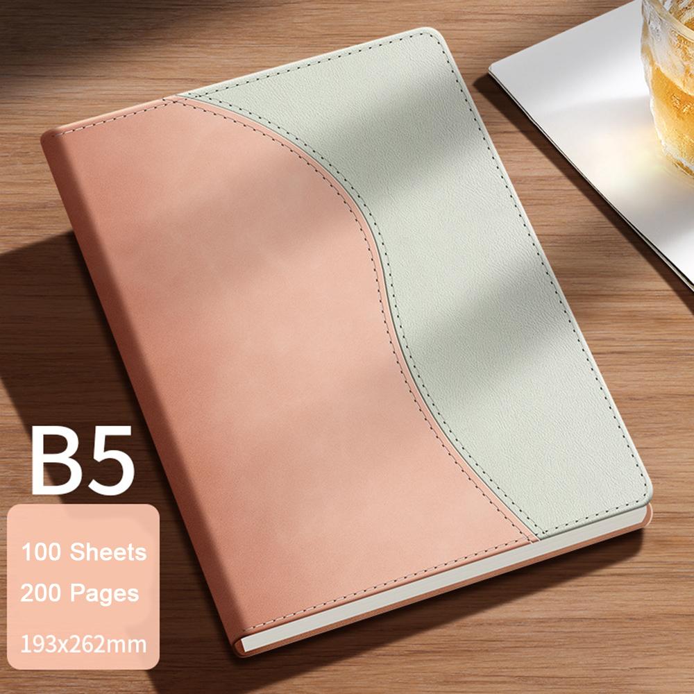 (Logo can be engraved) A5/B5 leather student subject notebook, business meeting record book, notepad, office ledger, diary, lined inner pages